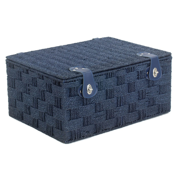 Red Hamper Twisted Blue Paper Picnic Basket