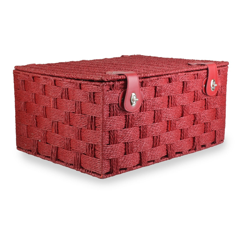 Twisted Red Paper Rope Hamper Basket