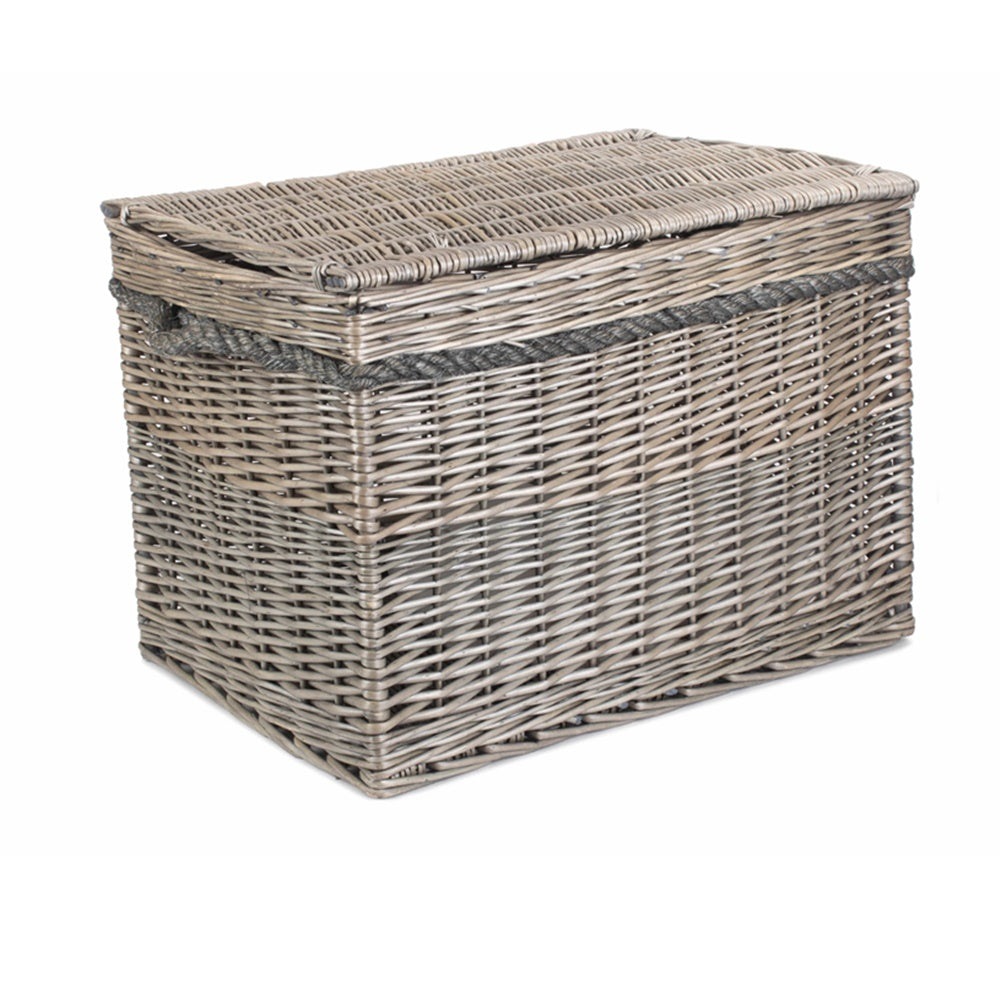 Panier de rangement en osier antique de 58 cm