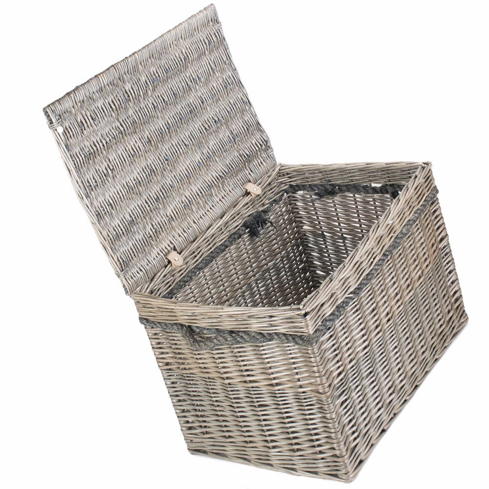 Panier de rangement en osier antique de 58 cm