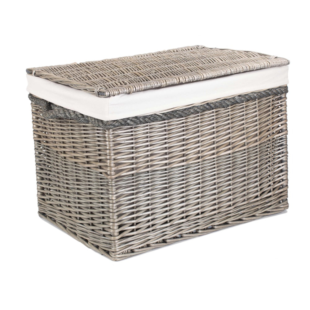 58cm Antique Wash Wicker Storage Basket