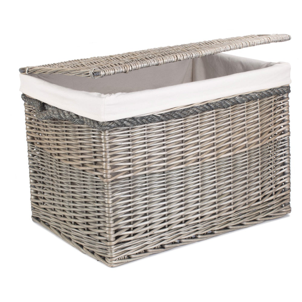 Red Hamper 58cm Antique Wash Wicker Storage Basket