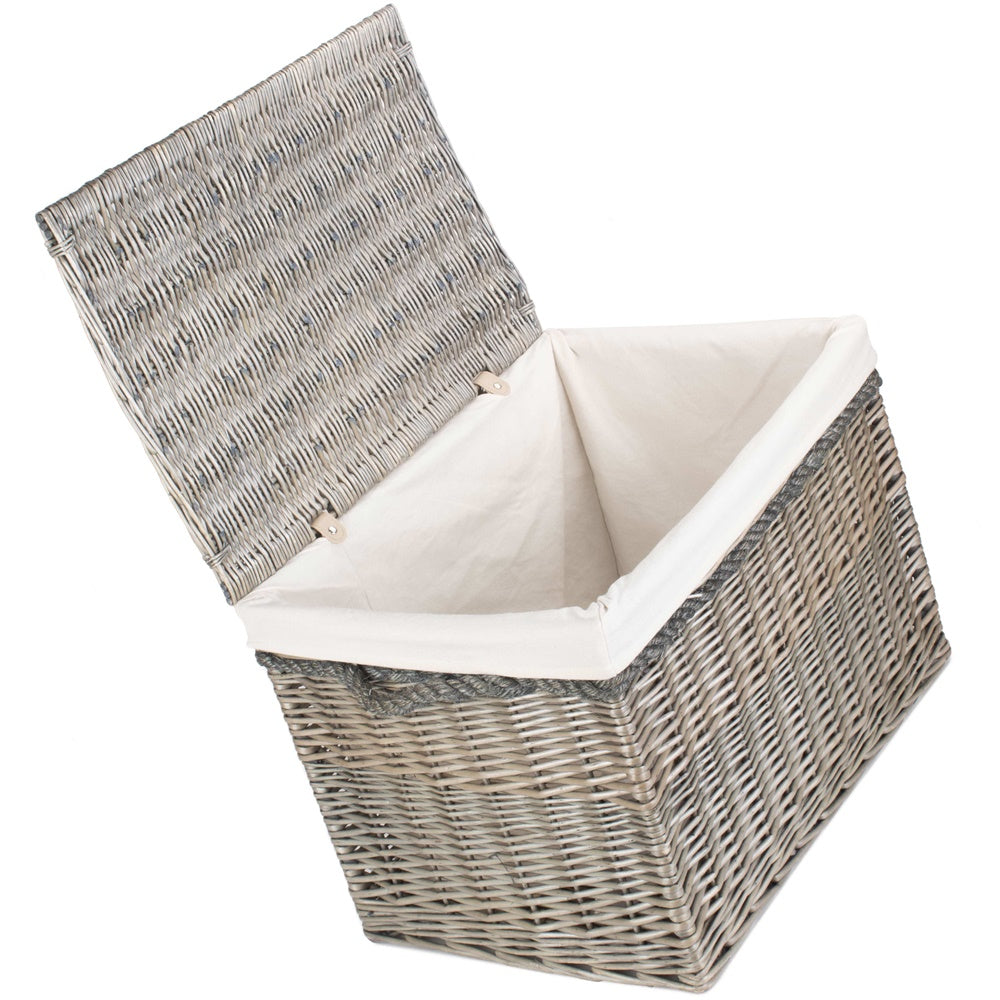Red Hamper 58cm Antique Wash Wicker Storage Basket