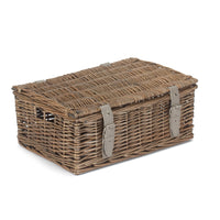 Red Hamper Antique Wash 35cm Empty Wicker Hamper Basket