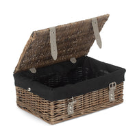 Red Hamper Antique Wash 35cm Empty Wicker Hamper Basket