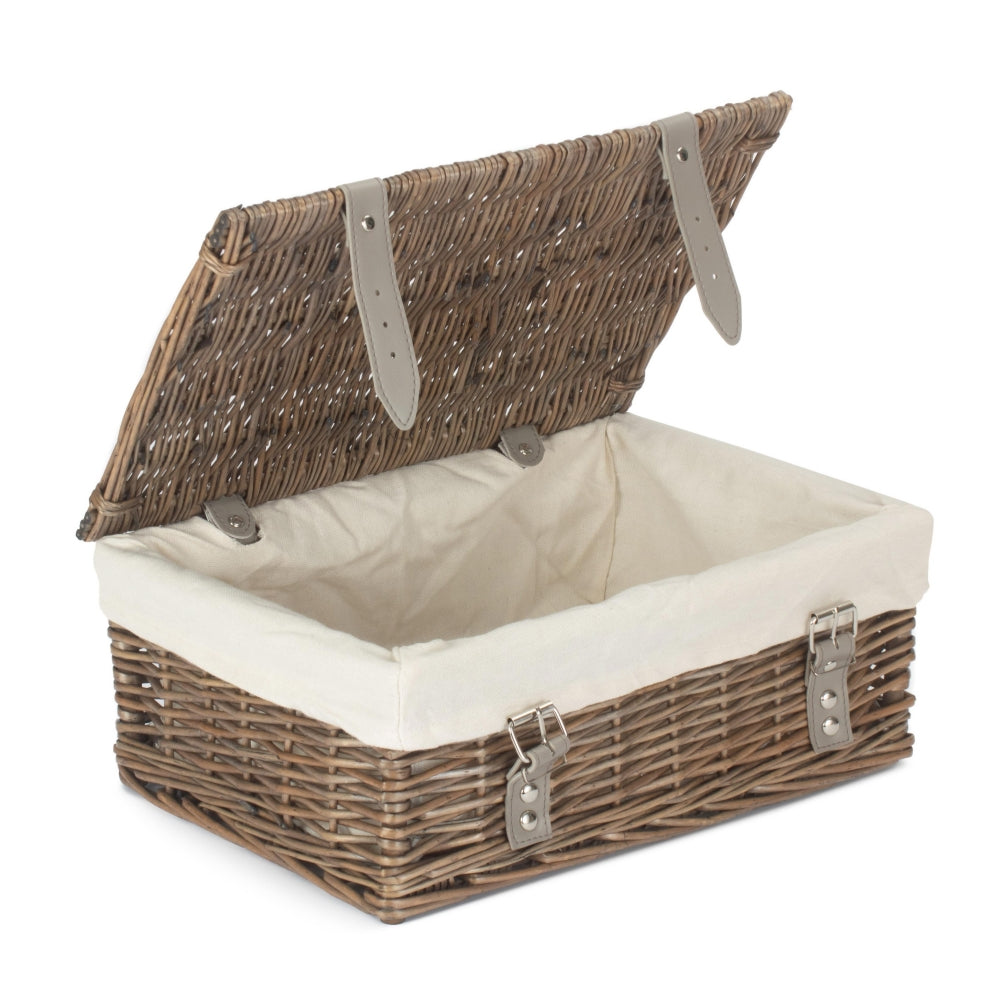 Red Hamper Antique Wash 35cm Empty Wicker Hamper Basket