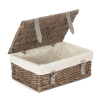 Red Hamper Antique Wash 35cm Empty Wicker Hamper Basket