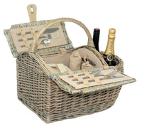 Boat Shaped Fitted Wicker Picnic Basket