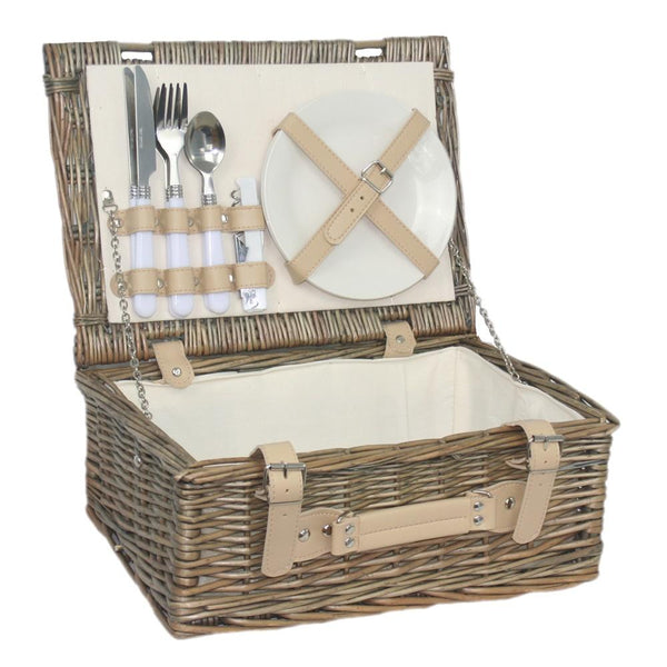 35cm 2 Person Fitted Wicker Picnic Basket