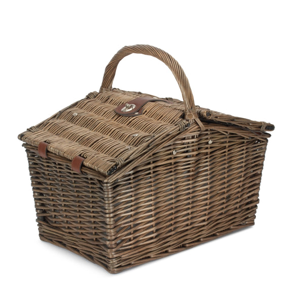 Red Hamper 3 Person Nature Pattern Butterfly Lidded Fitted Picnic Basket