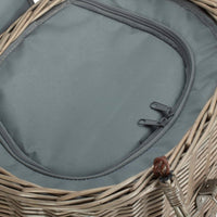 Red Hamper Oval Grey Fitted Cool Bag Drinks Picnic Basket