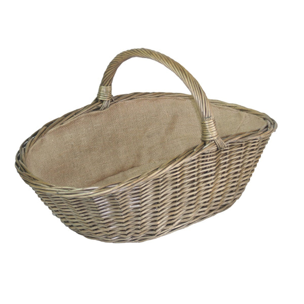 Panier en osier de récolte de lavage antique