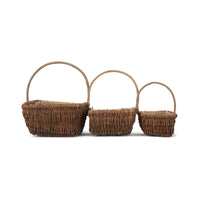 Red Hamper Rectangular Unpeeled Willow Garden Trug With Hessian Lining
