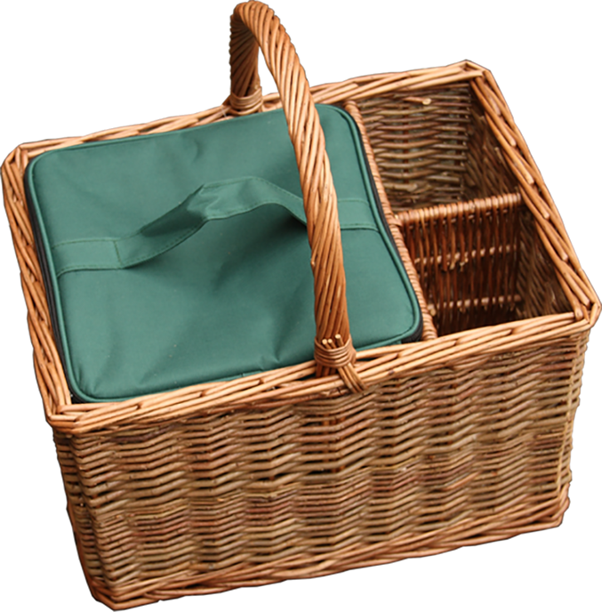 Event Basket with Green Willow with Cooler