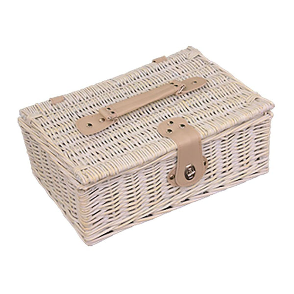 Red Hamper 35cm White Wicker Provence Empty Picnic Basket