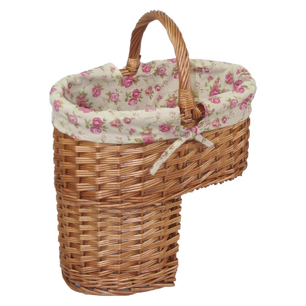 Red Hamper Rose Lined Stair Basket