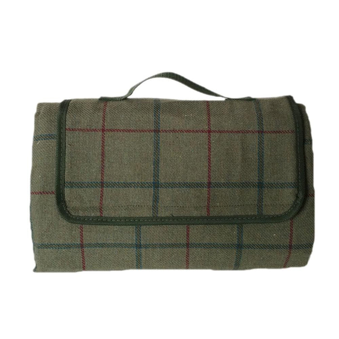 Red Hamper Luxury Green Tweed Picnic Blanket