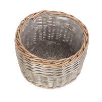 Round Antique Wash Wicker Planter