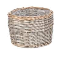 Round Antique Wash Wicker Planter