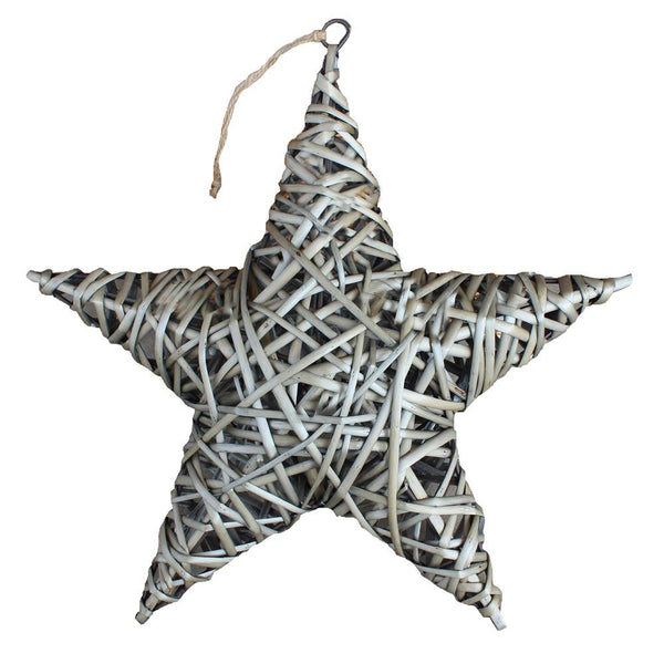 Antique Wash Wicker Full Star Christmas Decoration