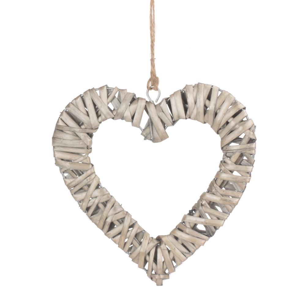 Red Hamper Flat Open Wicker Heart