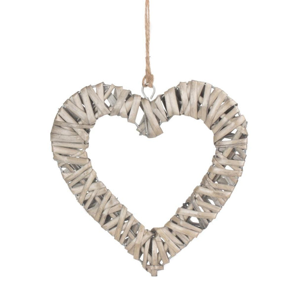 Red Hamper Flat Open Wicker Heart