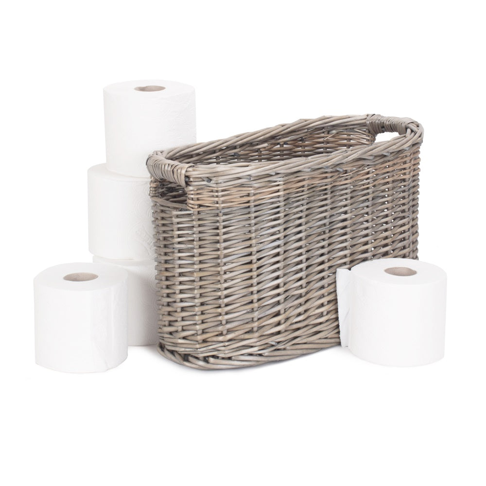 Oval Wicker Toilet Roll Storage Basket