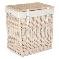 Boutique White Wash Storage Laundry Hamper With Lining