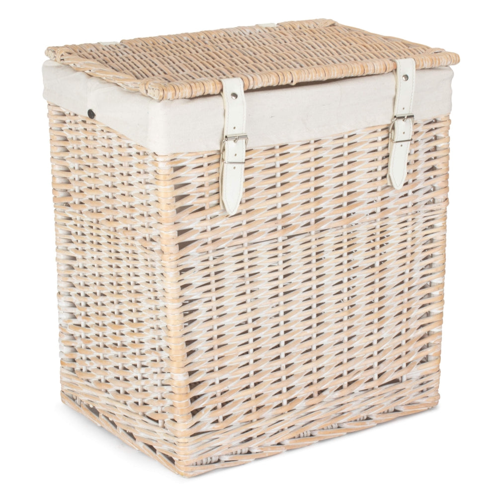 Red Hamper Boutique White Wash Storage Laundry Hamper With Lining