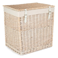 Boutique White Wash Storage Laundry Hamper With Lining