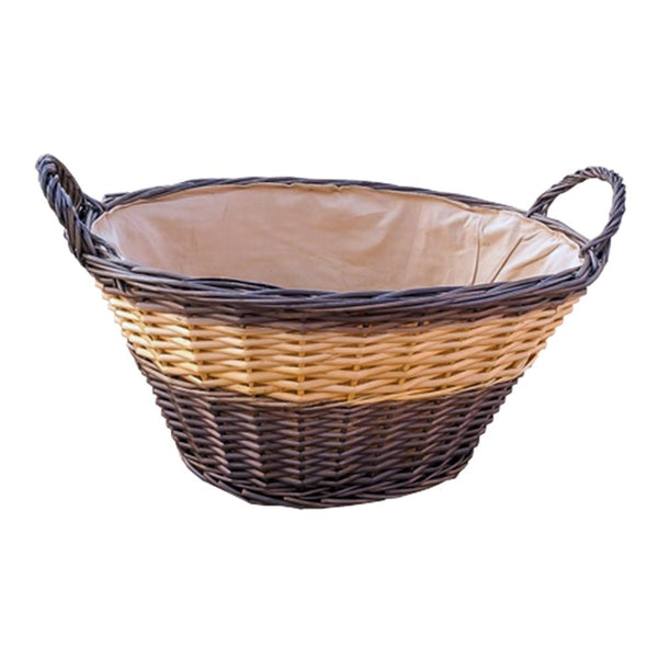 Two Tone Lined Wicker Wash Basket