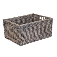 Red Hamper Jumbo Antique Wash Wicker Storage Basket