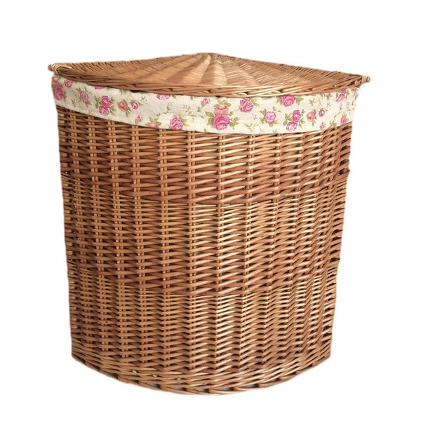 Red Hamper Light Steamed Corner Garden Rose Lined Laundry Baskets