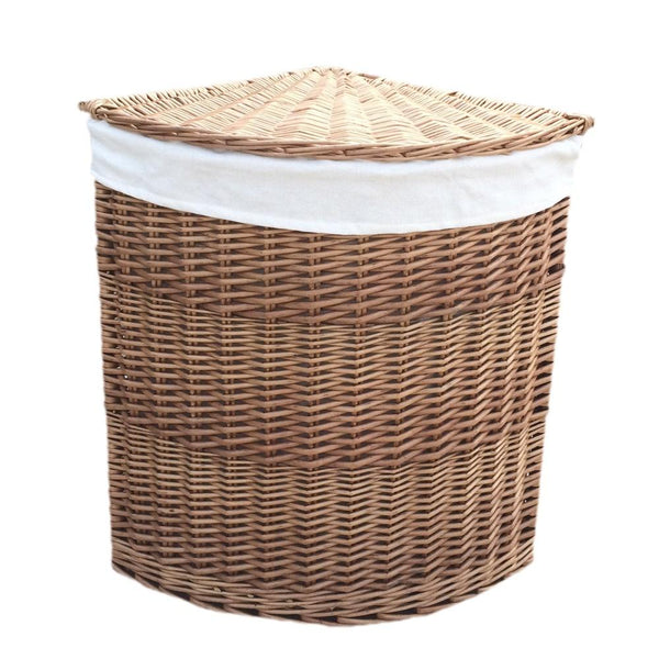 Red Hamper Light Steamed Corner White Cotton Lined Laundry Baskets