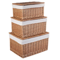 Red Hamper Light Steamed Cotton Lined Wicker Storage Basket