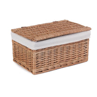 Red Hamper Light Steamed Cotton Lined Wicker Storage Basket