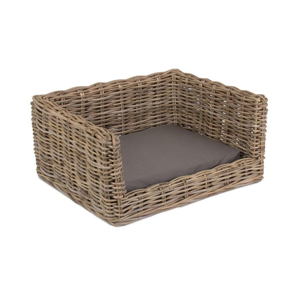 Red Hamper Luxury Rectangular Rattan Dog Sofa Bed