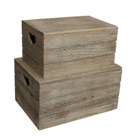 Red Hamper Oak Effect Heart Cut Handle Wooden Lidded Storage Box