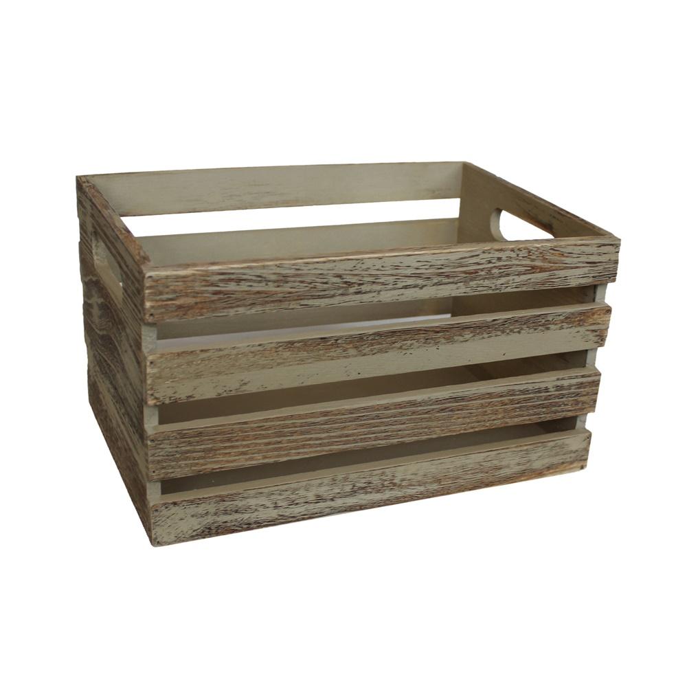 Red Hamper Oak Effect Wooden Open Top Storage