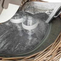 Red Hamper Oval Grey Sage 2 Person Fitted Picnic Basket