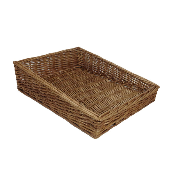 Red Hamper Medium Light Steamed Wicker Display Tray