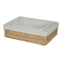 Red Hamper Cotton Lined Rectangular Straight-Sided Wicker