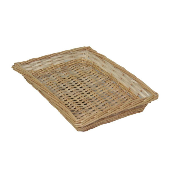 Red Hamper Flat Rectangular Wicker Tray