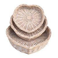 Red Hamper White Wash Heart Shaped Wicker