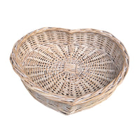 Red Hamper White Wash Heart Shaped Wicker