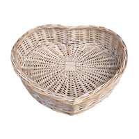 Red Hamper White Wash Heart Shaped Wicker