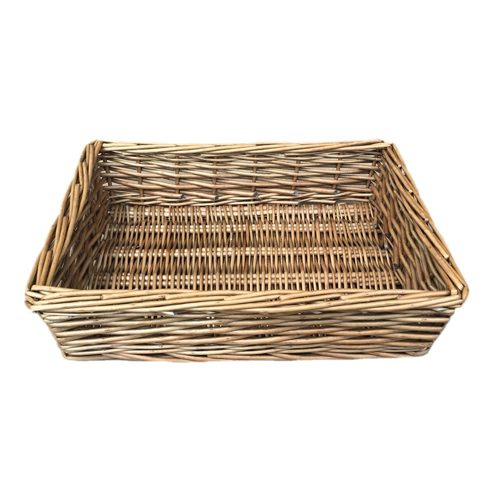 Red Hamper Antique Wash Rectangular Straight Sided Wicker Tray