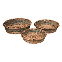 Red Hamper Unpeeled Willow Wicker Round Tray