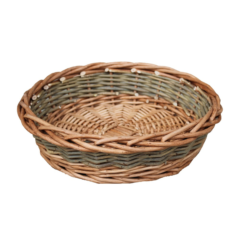Red Hamper Unpeeled Willow Wicker Round Tray