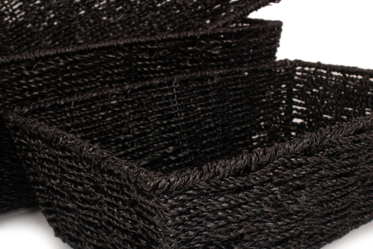 Red Hamper Black Paper Rope Display Tray